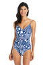 Animal Haven Over the shoulder One Piece Mesh Tummy Control Swimsuit