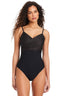 Bright Lurex Draped One Piece Swimsuit