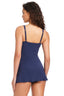 Colorblock Tummy Control Grommets Swim Dress