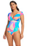 Full Circle Cap Sleeve One-Piece - Beyondcontrolswimwear