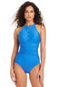 High Neck Grommet One Piece Swimsuit