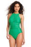 High Neck Grommet One Piece Swimsuit