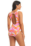 Italic Floral High Neck Tummy Control One Piece Swimsuit