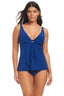 Solid Essentials V Neck Tankini Tummy Control Top - Beyondcontrolswimwear
