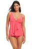 Solid Essentials V Neck Tankini Tummy Control Top - Beyondcontrolswimwear