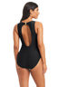 Solid Essentials Hardware Hight Neck One-Piece - Beyondcontrolswimwear