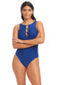 Solid Essentials Hardware Hight Neck One-Piece - Beyondcontrolswimwear