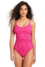 Textured Solids Floral One Piece Swimsuit