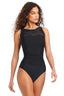 Textured Solids High Neck Sculpting Tummy Control One Piece Swimsuit