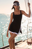 Colorblock Tummy Control Grommets Swim Dress