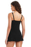 The NEW Color Block Square Neck Grommets Swim Dress