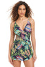 The Color Spectrum Surplice Swim Dress