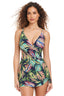 The Color Spectrum Surplice Swim Dress