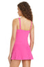 Fine Detail Square Neck Swim Dress - Fuchsia Mauve