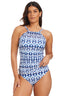 Fine Ikat High Neck Tankini Top