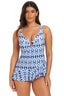 Fine Ikat Ruffle Swim Dress