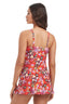 The Flame Plamette Square Neck Neck Swim Dress
