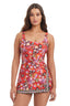 The Flame Plamette Square Neck Neck Swim Dress