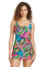 Love Me Or Leaf Me Square Neck Swim Dress