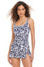 The Paradise Grove Square Neck Neck Swim Dress
