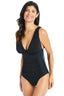 Beyond Tummy Control Solid Essentials Plunge One Piece Swimsuit