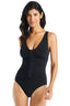 Solid Essentials V Neck One Piece Tummy Control Swimsuit - Beyondcontrolswimwear