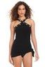The Solid Essentials High Neck Swimdress W/Grommets