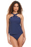 The Solid Essentials High Neck Tankini W/ Grommets