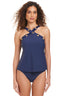 The Solid Essentials High Neck Tankini W/ Grommets