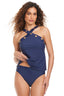 The Solid Essentials High Neck Tankini W/ Grommets