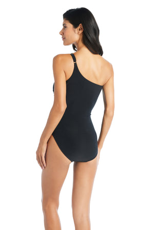 Novelty Rings One Shoulder One Piece swimsuit - Beyondcontrolswimwear