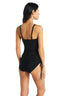 Solid Essentials Draped V Neck One Piece Swimsuit - Beyondcontrolswimwear