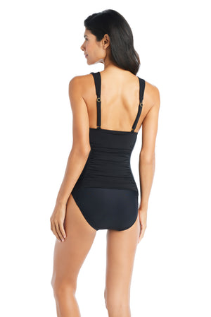 Solid Essentials Plunge One Piece Swimsuit - Beyondcontrolswimwear