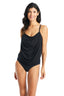 Solid Essentials Draped Cowl Neck One Piece Swimsuit - Beyondcontrolswimwear
