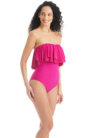 Solid Essentials Cascade Strapless One-Piece Swimsuit - Beyondcontrolswimwear